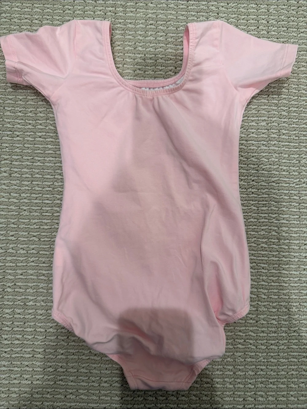 Kids Pink Short-Sleeve One-Piece Leotard